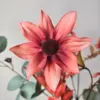 Zijden dahlia bloem met warme oranje en bruine kleuren