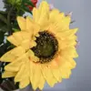 Zijden zonnebloem, realistische gele kunstbloem